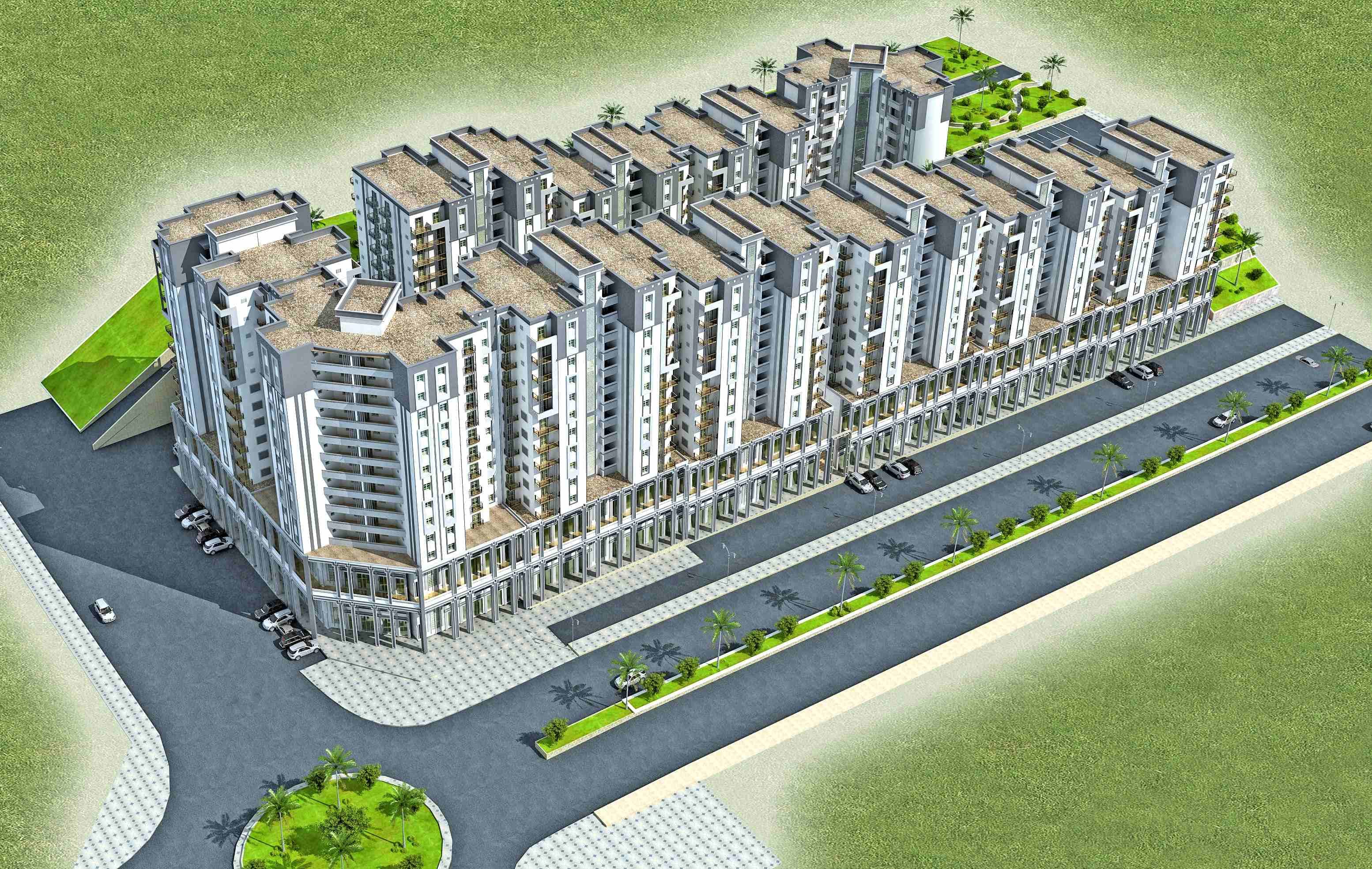 PROMOTION immobilière HIOUR vous propose un projet de 380 logements promotionnels 86 locaux commerciaux et 52 services qui profitent de belles vues panoramiques sur le lac FETZARA, au niveau de...